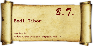 Bedi Tibor névjegykártya